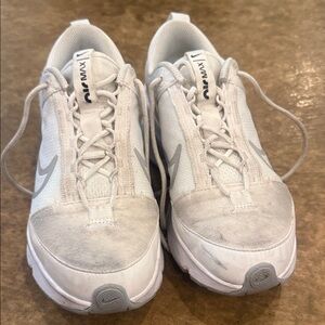 Nike Air Max White and Gray Running Shoes